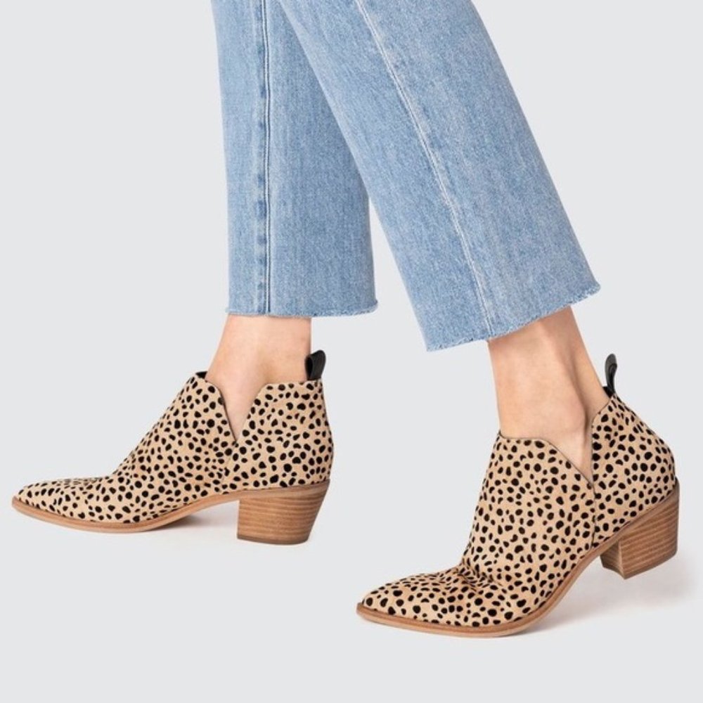 Dolce Vita Sonni Cream Calf Hair Leopard booties